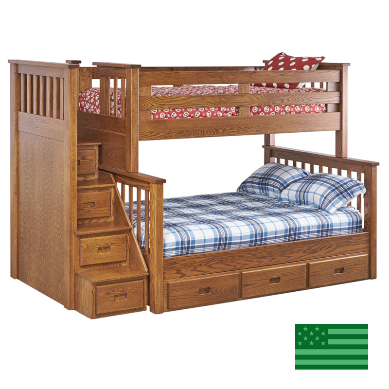 Amish Morgan Bunk Bed with Steps